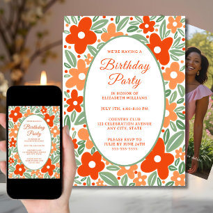 Invitation à la fête d'anniversaire des années 70 