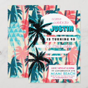 Invitation à la fête d'anniversaire des années 80 