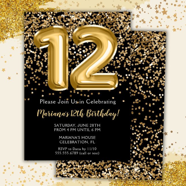 Invitation à la fête d'anniversaire des Black Gold (Créateur téléchargé)