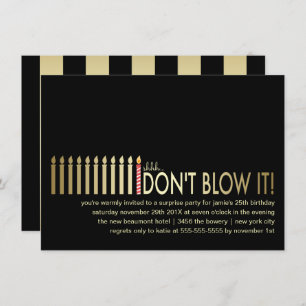 Invitation à la fête d'anniversaire des bougies d'