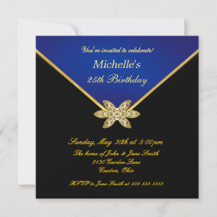 Invitation à la fête d'anniversaire des dames Gold