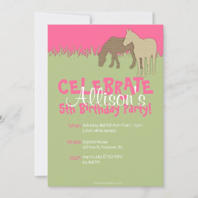 Invitation à la fête d'anniversaire des deux cheva (Devant)