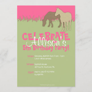 Invitation à la fête d'anniversaire des deux cheva