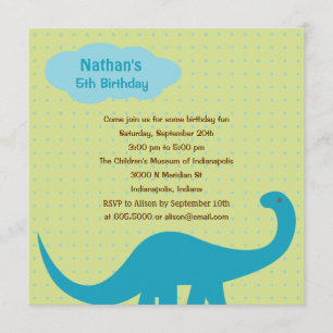 Invitation à la fête d'anniversaire des dinosaures