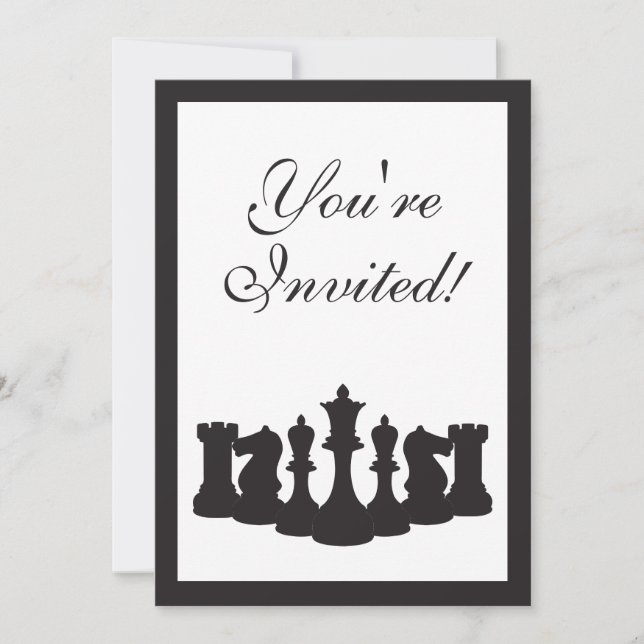 Invitation à la fête d'anniversaire des échecs (Devant)