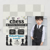 Invitation à la fête d'anniversaire des échecs ave