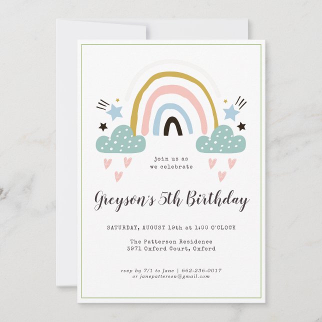 Invitation à la fête d'anniversaire des enfants Ra (Devant)
