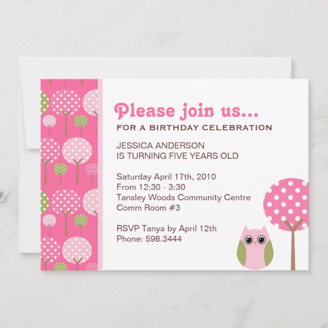 Invitation à la fête d'anniversaire des filles de  (Devant)