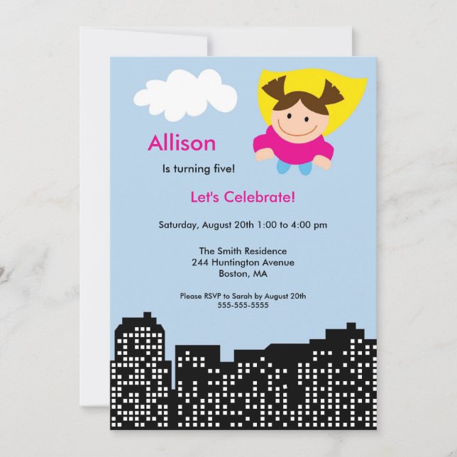 Invitation à la fête d'anniversaire des filles du  (Devant)
