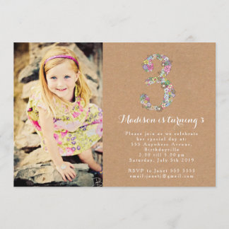 Invitation à la fête d'anniversaire des filles Flo