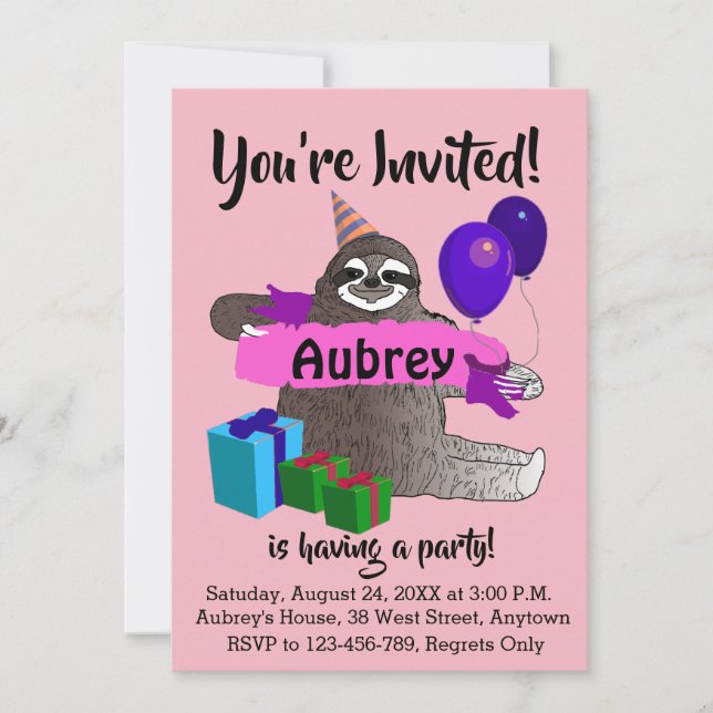 Invitation à la fête d'anniversaire des filles par (Devant)