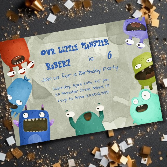 Invitation à la fête d'anniversaire des Monstres (Créateur téléchargé)