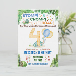 Invitation à la fête d'anniversaire des quatre ans