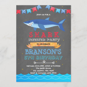 Invitation à la fête d'anniversaire des requins