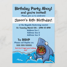 Invitation à la fête d'anniversaire des requins