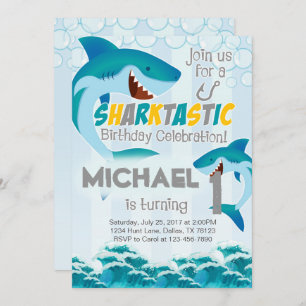 Invitation à la fête d'anniversaire des requins Ga