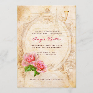 Invitation à la fête d'anniversaire des Roses Vint