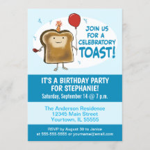 Invitation à la fête d'anniversaire des toasts fes