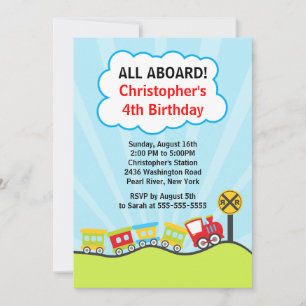 Invitation à la fête d'anniversaire des trains de