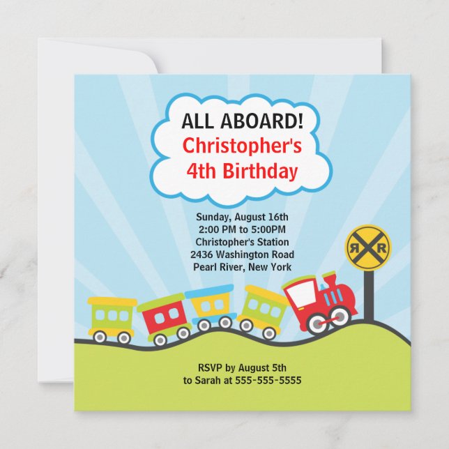 Invitation à la fête d'anniversaire des trains de  (Devant)