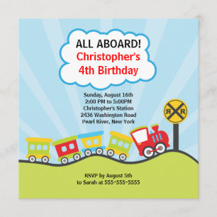 Invitation à la fête d'anniversaire des trains de