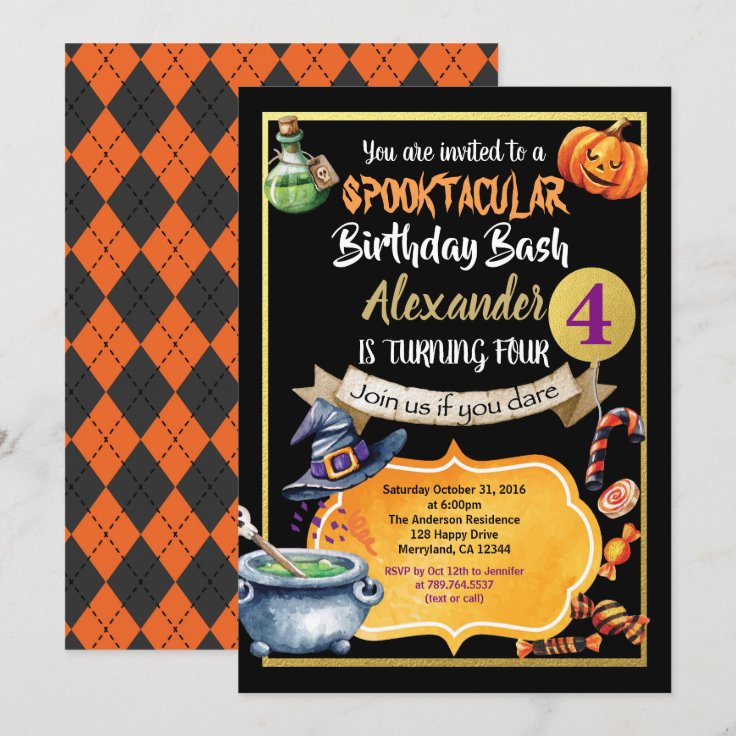 Invitation A La Fete D Anniversaire D Halloween Zazzle Fr