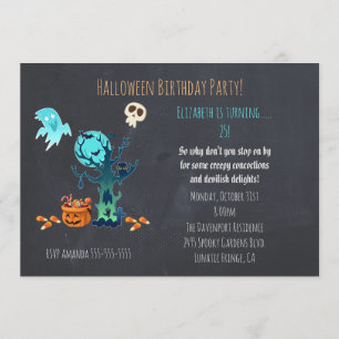 Invitation à la fête d'anniversaire d'Halloween éf