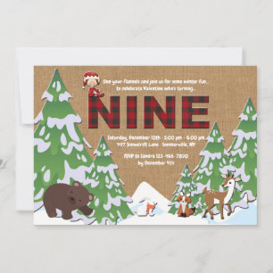 Invitation à la fête d'anniversaire d'hiver pour l
