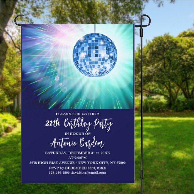 Invitation à la fête d'anniversaire Disco 21 (Créateur téléchargé)