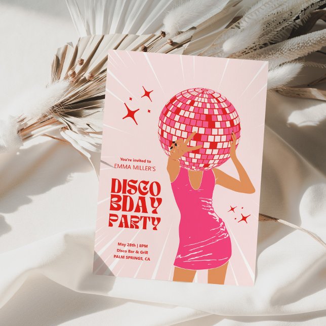 Invitation à la fête d'anniversaire Disco Girl (Créateur téléchargé)