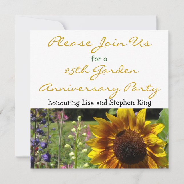 Invitation à la fête d'anniversaire du 25e jardin (Devant)