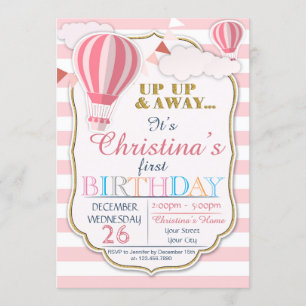 Invitation à la fête d'anniversaire du ballon à ai