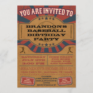 Invitation à la fête d'anniversaire du baseball vi
