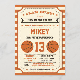 Invitation à la fête d'anniversaire du basket-ball