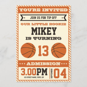 Invitation à la fête d'anniversaire du basket-ball