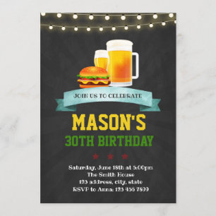 Invitation à la fête d'anniversaire du burger de b