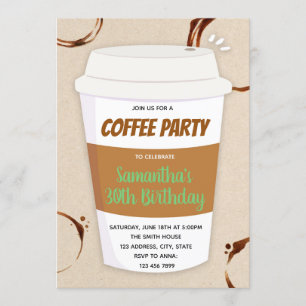 Invitation à la fête d'anniversaire du café