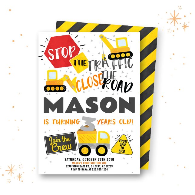 Invitation à la fête d'anniversaire du camion de c (Créateur téléchargé)