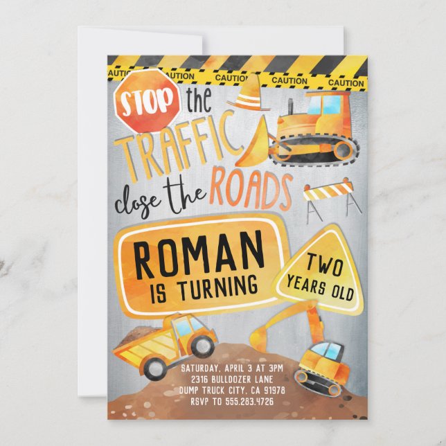 Invitation à la fête d'anniversaire du camion de c (Devant)