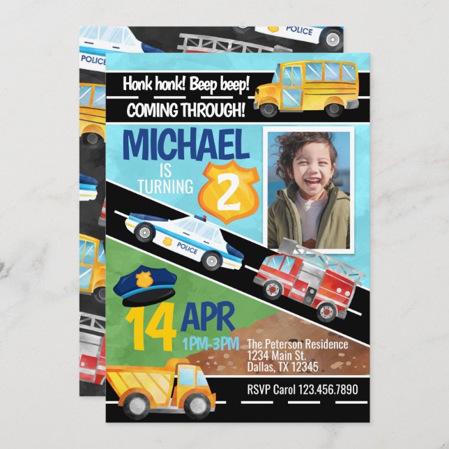 Invitation à la fête d'anniversaire du Camion de t (Devant / Derrière)