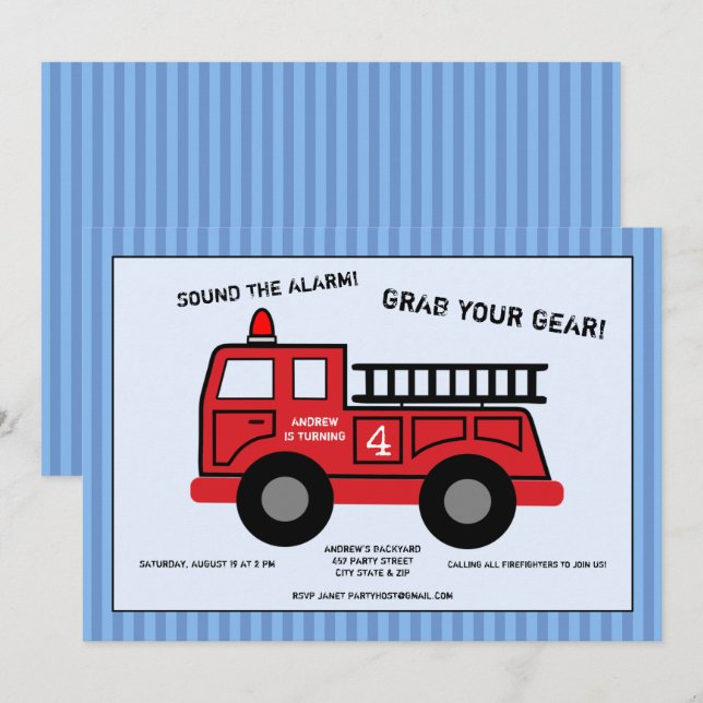Invitation à la fête d'anniversaire du camion d'in (Devant / Derrière)