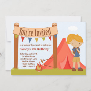 Invitation à la fête d'anniversaire du camping