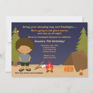 Invitation à la fête d'anniversaire du camping
