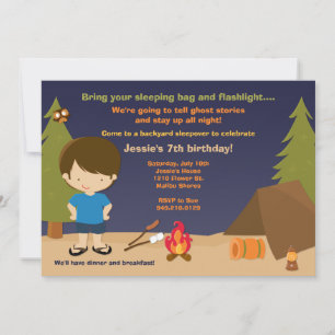 Invitation à la fête d'anniversaire du camping