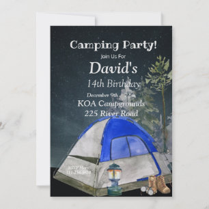 Invitation à la fête d'anniversaire du camping, ca