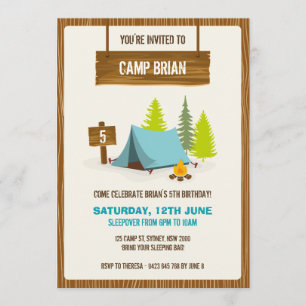Invitation à la fête d'anniversaire du camping - G