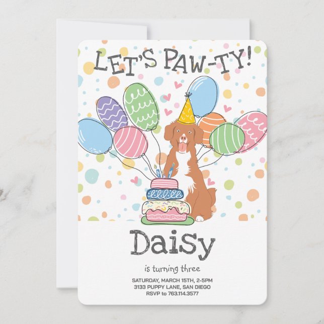 Invitation à la fête d'anniversaire du canard de l (Devant)