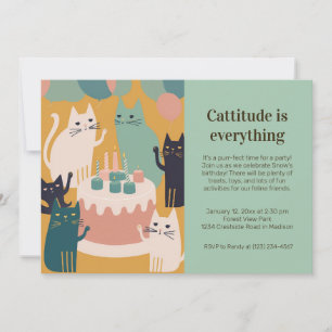Invitation à la fête d'anniversaire du chat