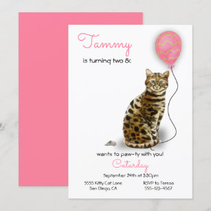 Invitations Faire Part Cartes Anniversaire Chat Bengale Zazzle Invitations Faire Part Cartes Anniversaire Chat Bengale Zazzle