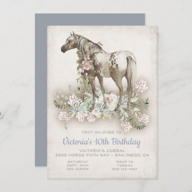 Invitation à la fête d'anniversaire du Cheval blan (Devant / Derrière)